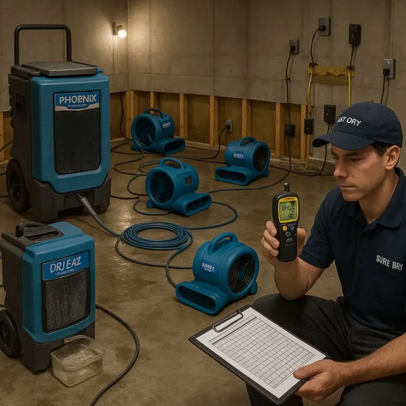 Structural Drying and Dehumidification process in Maiden, NC